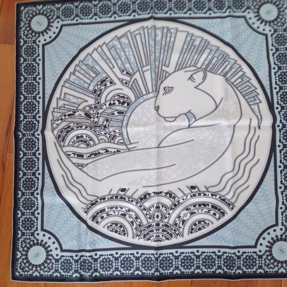 Authentic Cartier 100% silk scarf (90 cm)